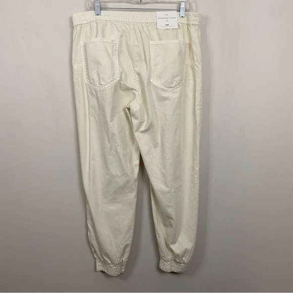 NWT Zara The Mercer Jogger 100% Cotton Jeans in Ecru Cream size XXL - Picture 9 of 16